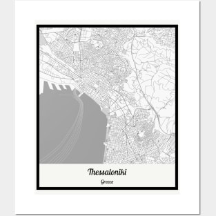 Map of Thessaloniki - Greece Posters and Art